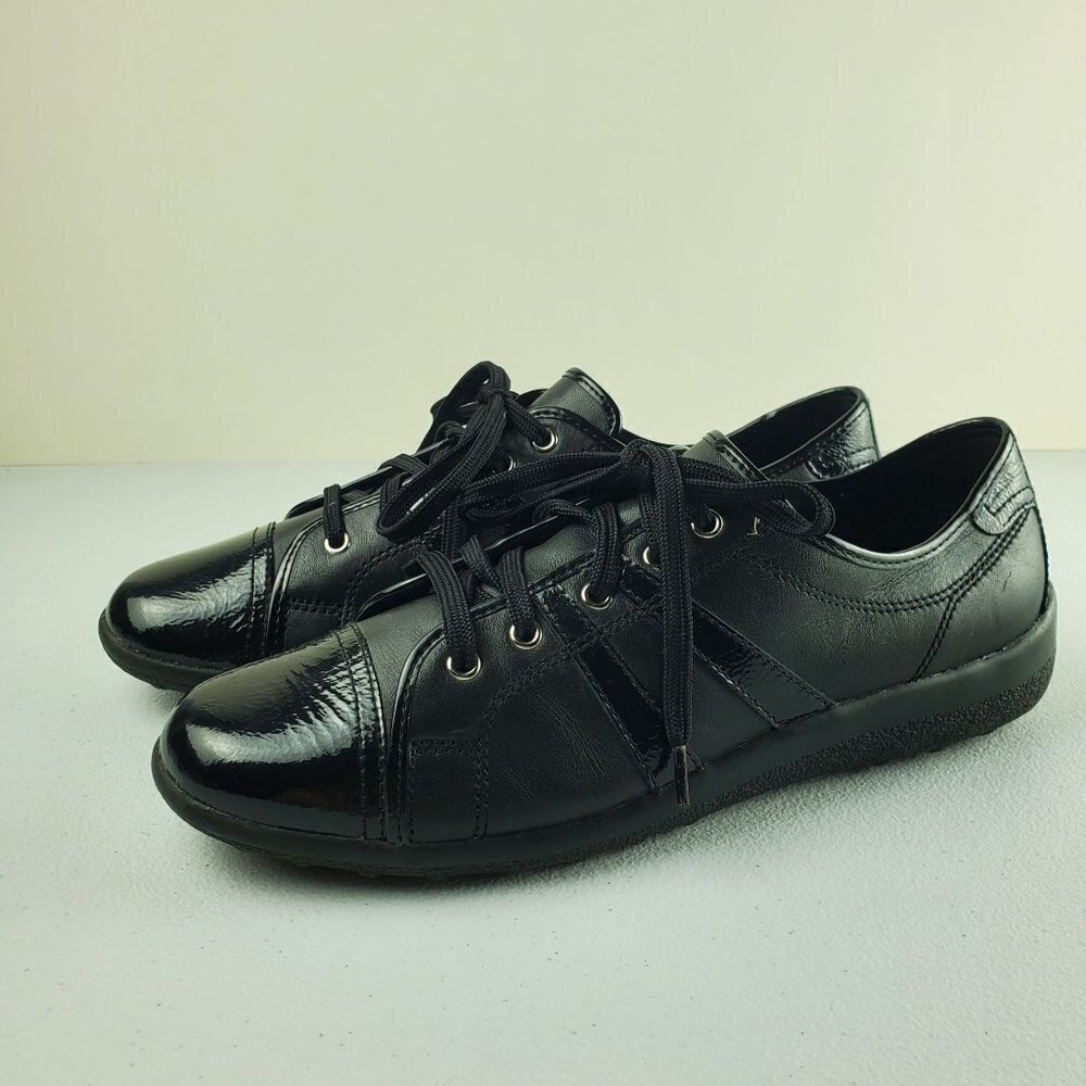 David Tate Classic Leather Shoes Loafers Oxford Lace Up Low Top 10.5 Women Black